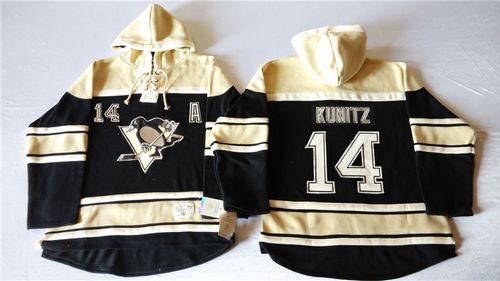 Penguins #14 Chris Kunitz Black Sawyer Hooded Sweatshirt Stitched Jersey - Zenithce