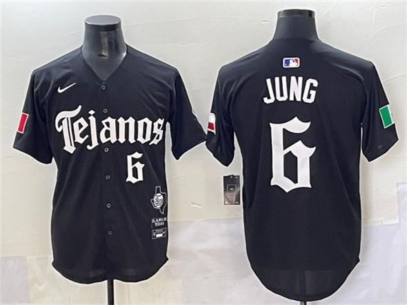 Texas Rangers #6 Josh Jung Black Mexico 2025 Vapor Premier Limited Stitched Jersey - Zenithce