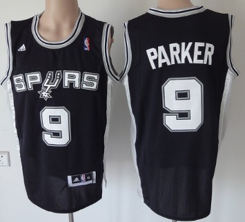 San Antonio Spurs #9 Tony Parker Revolution 30 Swingman Black Jersey - Zenithce