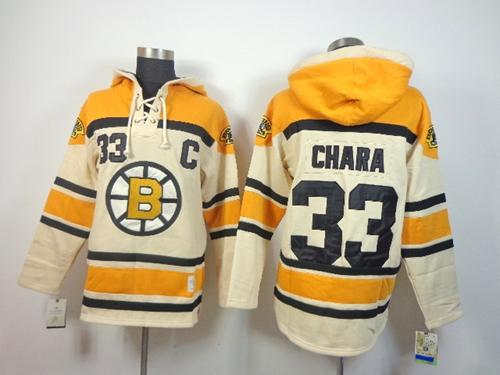 Bruins #33 Zdeno Chara Cream Sawyer Hooded Sweatshirt Stitched Jersey - Zenithce