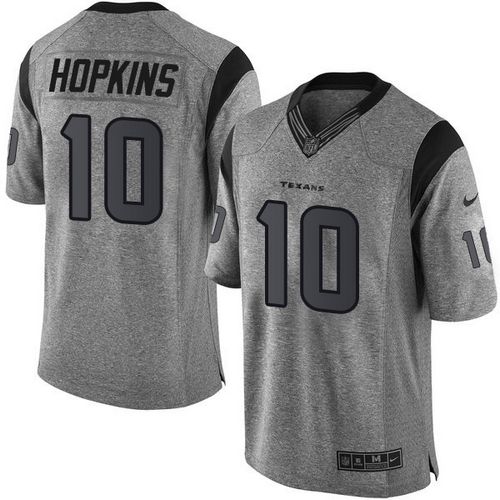 Texans #10 DeAndre Hopkins Gray Stitched Limited Gridiron Gray Nike Jersey - Zenithce