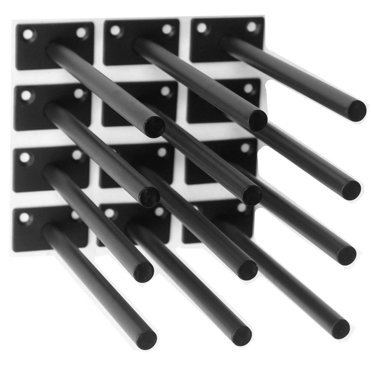 MHMYDZ 8 Pcs Black Solid Steel Floating Shelf Bracket Blind Shelf Supports - Zenithce