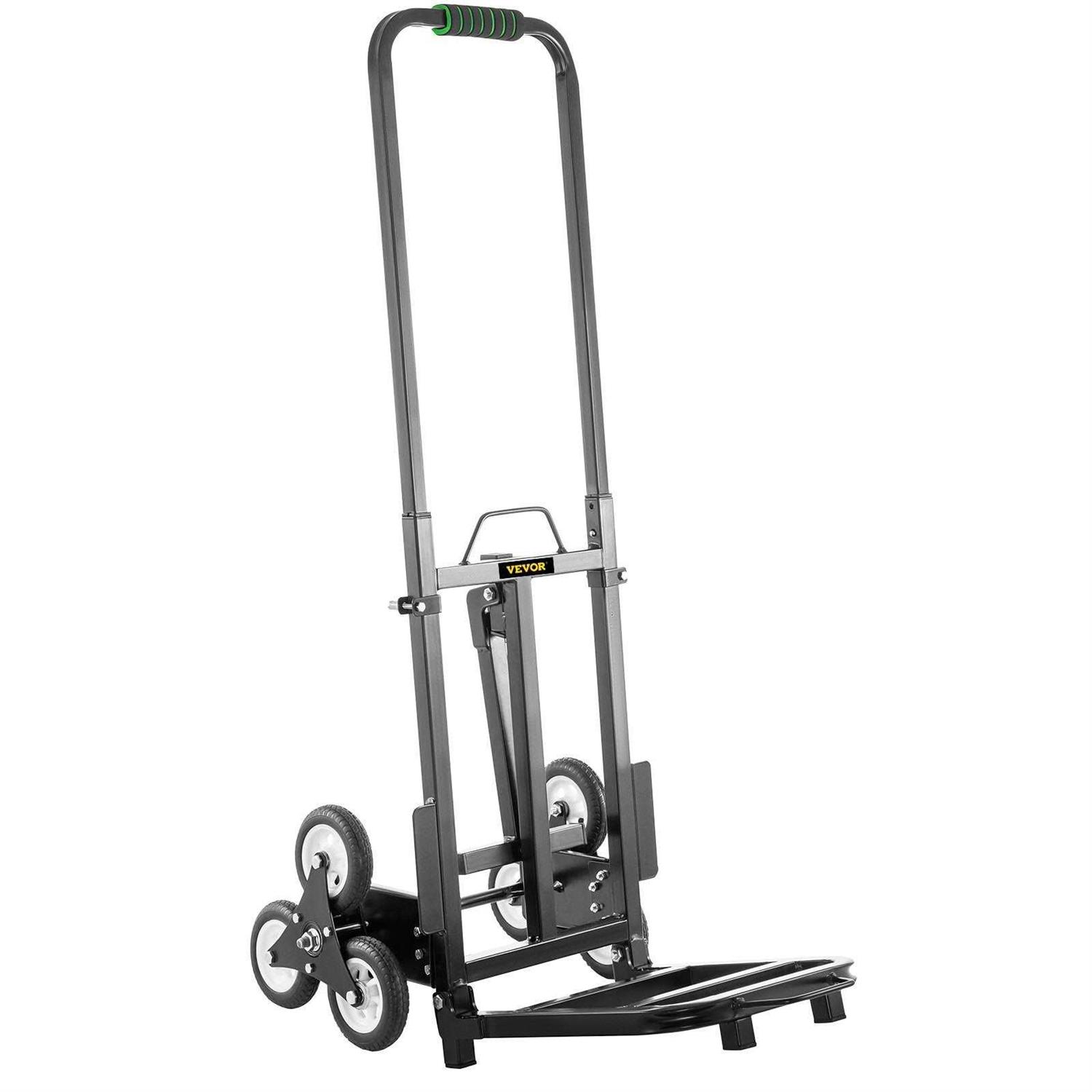 VEVOR Stair Climbing Cart Foldable Hand Truck 375 lbs Capacity w/ Backup Wheels - Zenithce