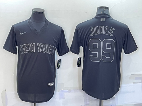 New York Yankees #99 Aaron Judge Black Pitch Black Fashion Replica Stitched Jersey - Zenithce