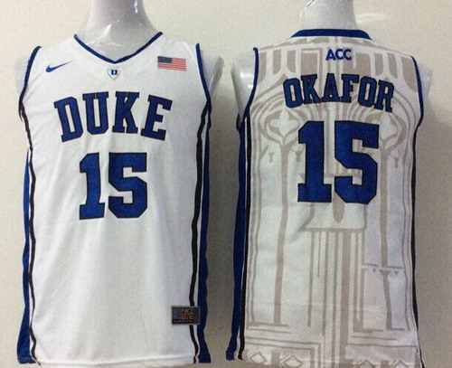 Duke Blue Devils #15 Jahlil Okafor White Jersey - Zenithce