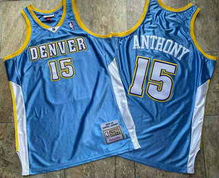 Denver Nuggets #15 Carmelo Anthony Blue 2003-04 Hardwood Classics Soul AU Stitched Throwback Jersey - Zenithce