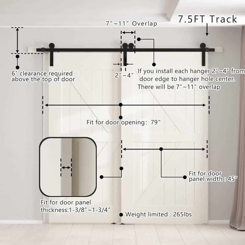SKYSEN 6FT Heavy Duty Sliding Barn Door Hardware Single Track Bypass Double Door Kit - Zenithce