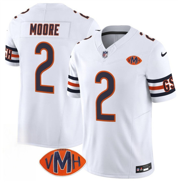 Chicago Bears #2 D.J. Moore White 2025 F.U.S.E. With VMH Patch Vapor Untouchable Limited Football Stitched Jersey - Zenithce