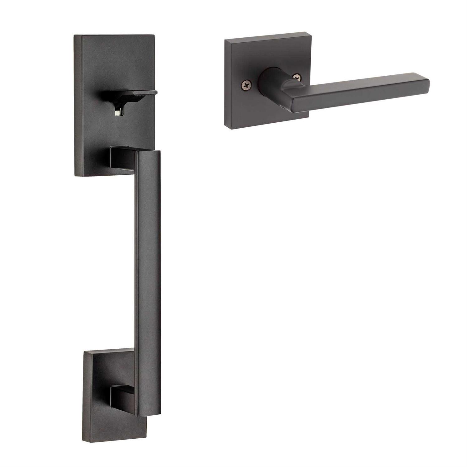 Kwikset Safelock Daylon Privacy Door Lever Set with Square Rose SL4000DALSQT-514 - Zenithce