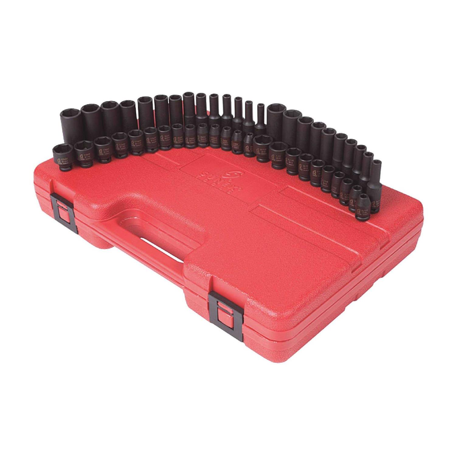 Sunex 1825 1/4 Drive Metric 12 Point Universal Magnetic Impact Socket Set - Zenithce
