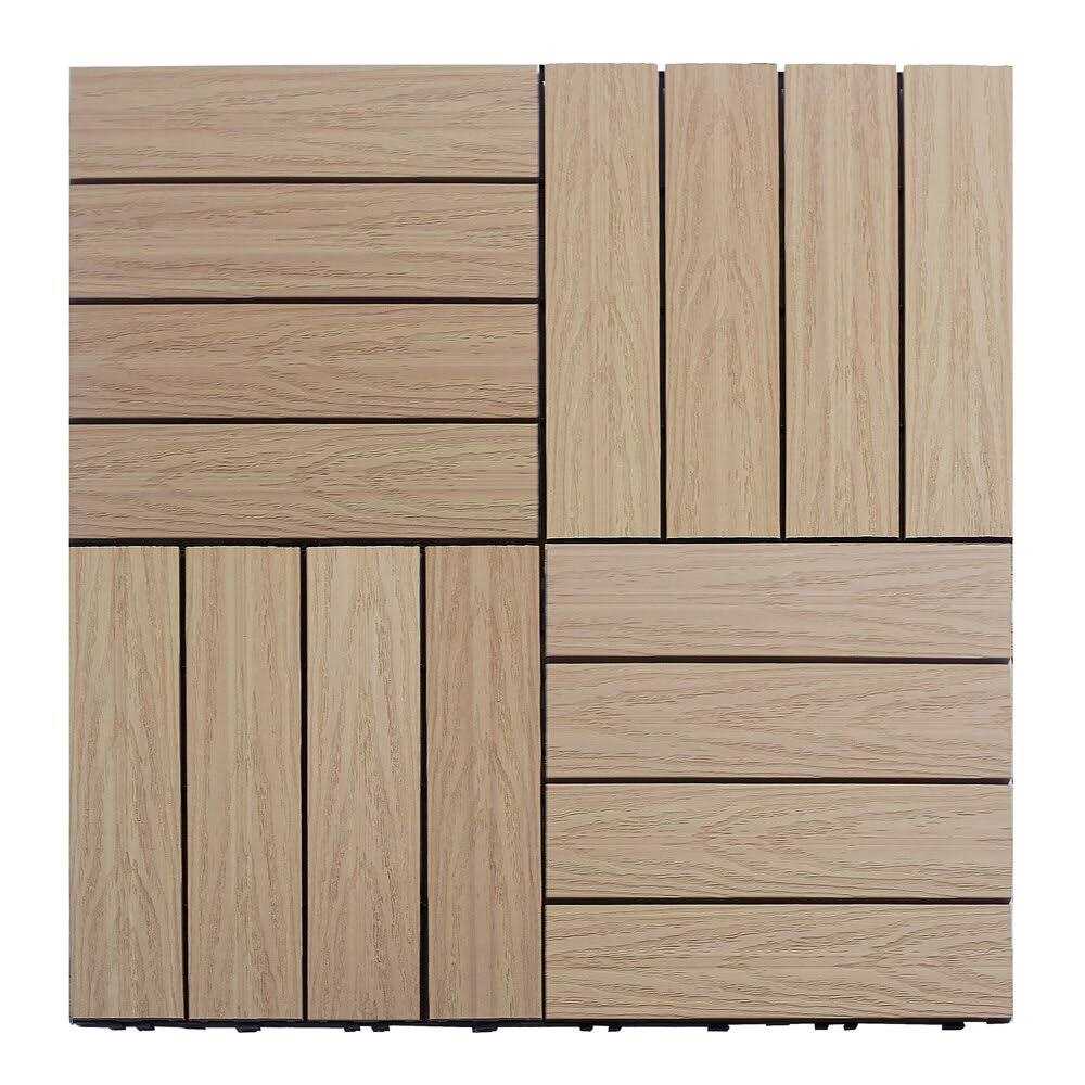 NewTechWood UltraShield Naturale 1 ft. x 1 ft. Quick Deck Outdoor Composite Deck Tile - Zenithce