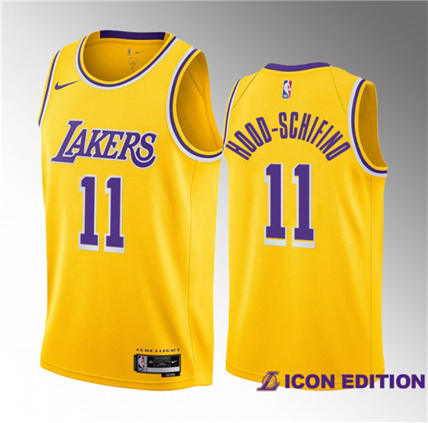Los Angeles Lakers #11 Jalen Hood-Schifino Yellow 2023 Draft Icon Edition Stitched Jersey - Zenithce
