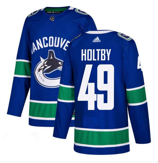 Vancouver Canucks #49 Braden Holtby Blue Stitched Jersey - Zenithce