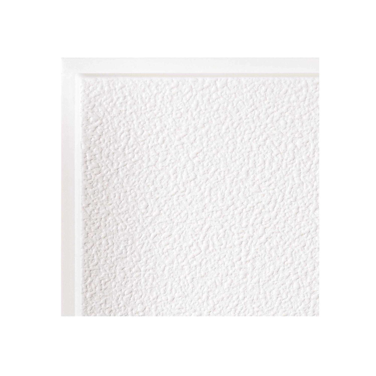 Genesis White Stucco Pro Revealed Edge Ceiling Tiles Easy Drop-in Installation Waterproof, Washable and Fire-Rated - Zenithce