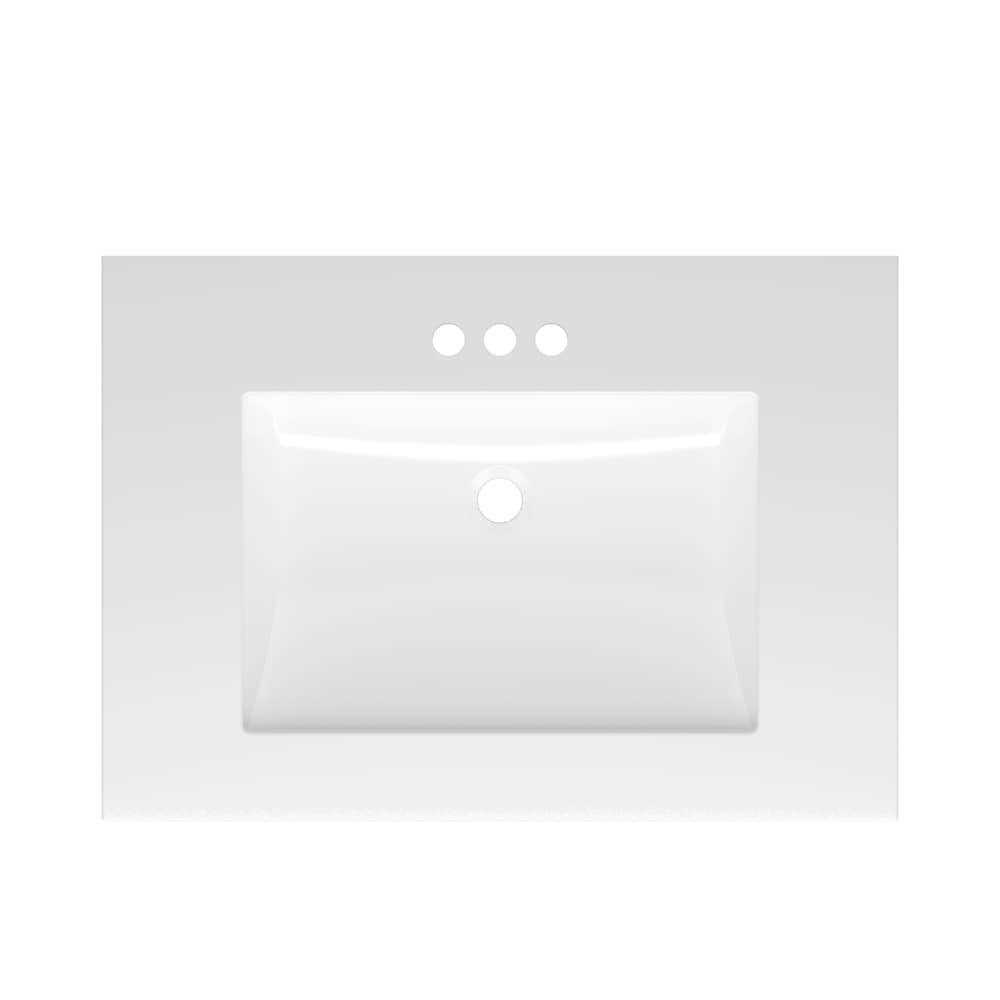 Project Source Cultured Marble Vanity Top with Single Oval Bowl MP249-3 - Zenithce