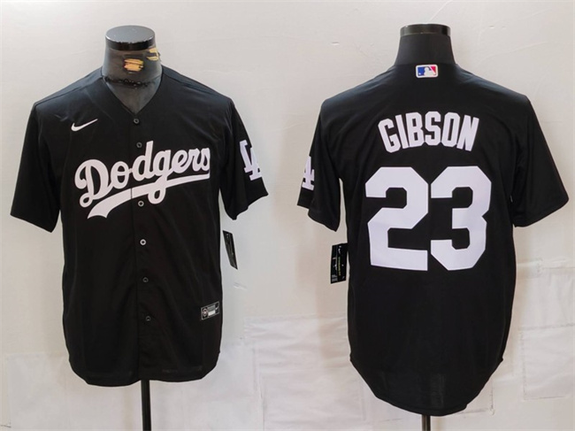 Los Angeles Dodgers #23 Kirk Gibson Black Cool Base Stitched Jersey - Zenithce