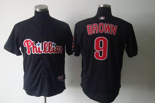 Phillies #9 Domoic Brown Black Stitched Jersey - Zenithce