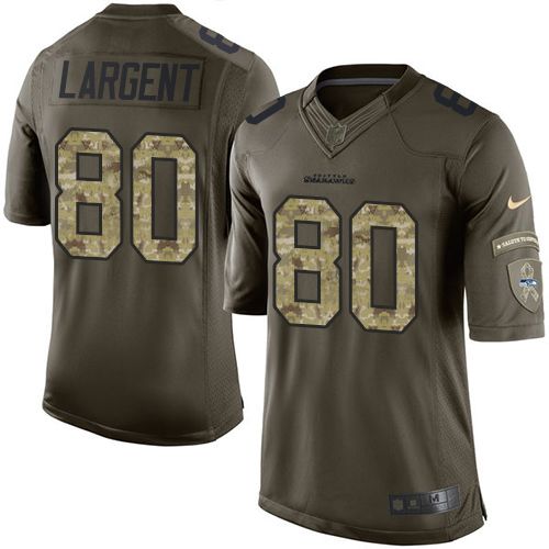 Seahawks #80 Steve Largent Green Stitched Limited Salute To Service Nike Jersey - Zenithce