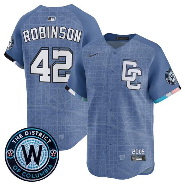 Washington Nationals #42 Jackie Robinson Blue 2025 City Connect Limited Stitched Jersey - Zenithce