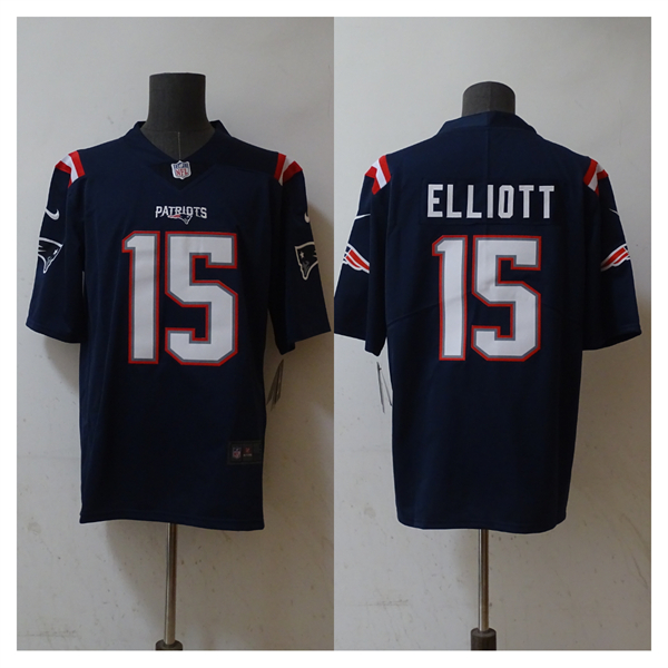 New England Patriots #15 Ezekiel Elliott Navy Vapor Untouchable Stitched Jersey - Zenithce