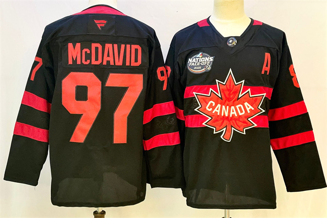Canada #97 Connor McDavid Black 2025 4 Nations Face-Off Premium With A Patch Stitched Jersey - Zenithce