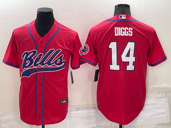 Buffalo Bills #14 Stefon Diggs Red Cool Base Stitched Baseball Jersey - Zenithce