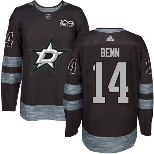 Stars #14 Jamie Benn Black 1917-2017 100th Anniversary Stitched Jersey - Zenithce