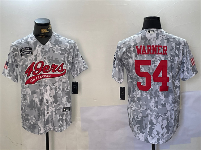 San Francisco 49ers #54 Fred Warner 2024 Arctic Camo Salute To Service Stitched Jersey - Zenithce