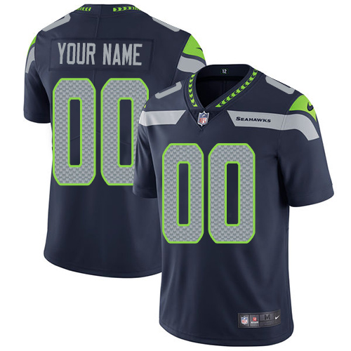 Seahawks Customized Navy Vapor Untouchable Limited Stitched Jersey - Zenithce