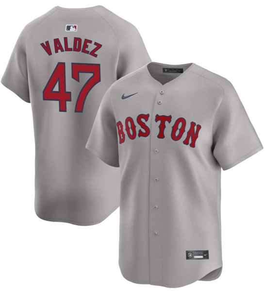 Boston Red Sox #47 Enmanuel Valdez Gray Cool Base Stitched Jersey - Zenithce