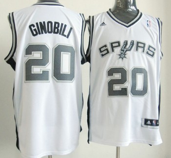San Antonio Spurs #20 Manu Ginobili Revolution 30 Swingman White Jersey - Zenithce