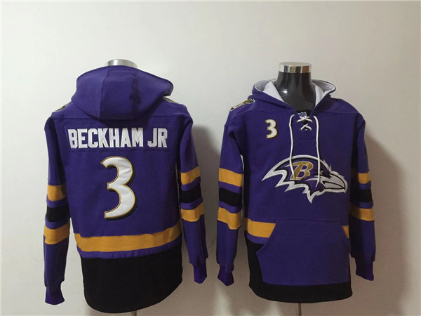 Baltimore Ravens #3 Odell Beckham Jr. Ageless Must-Have Lace-Up Pullover Hoodie - Zenithce