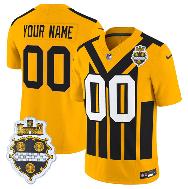 Pittsburgh Steelers Custom Gold 1933 F.U.S.E. Throwback Alternate Stitched Jersey - Zenithce