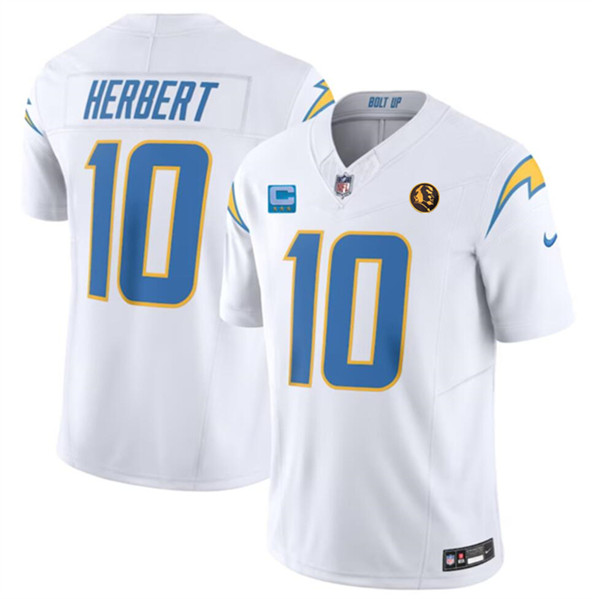 Los Angeles Chargers #10 Justin Herbert White 2023 F.U.S.E. With 3-Star C Patch And John Madden Patch Vapor Limited Stitched Jersey - Zenithce