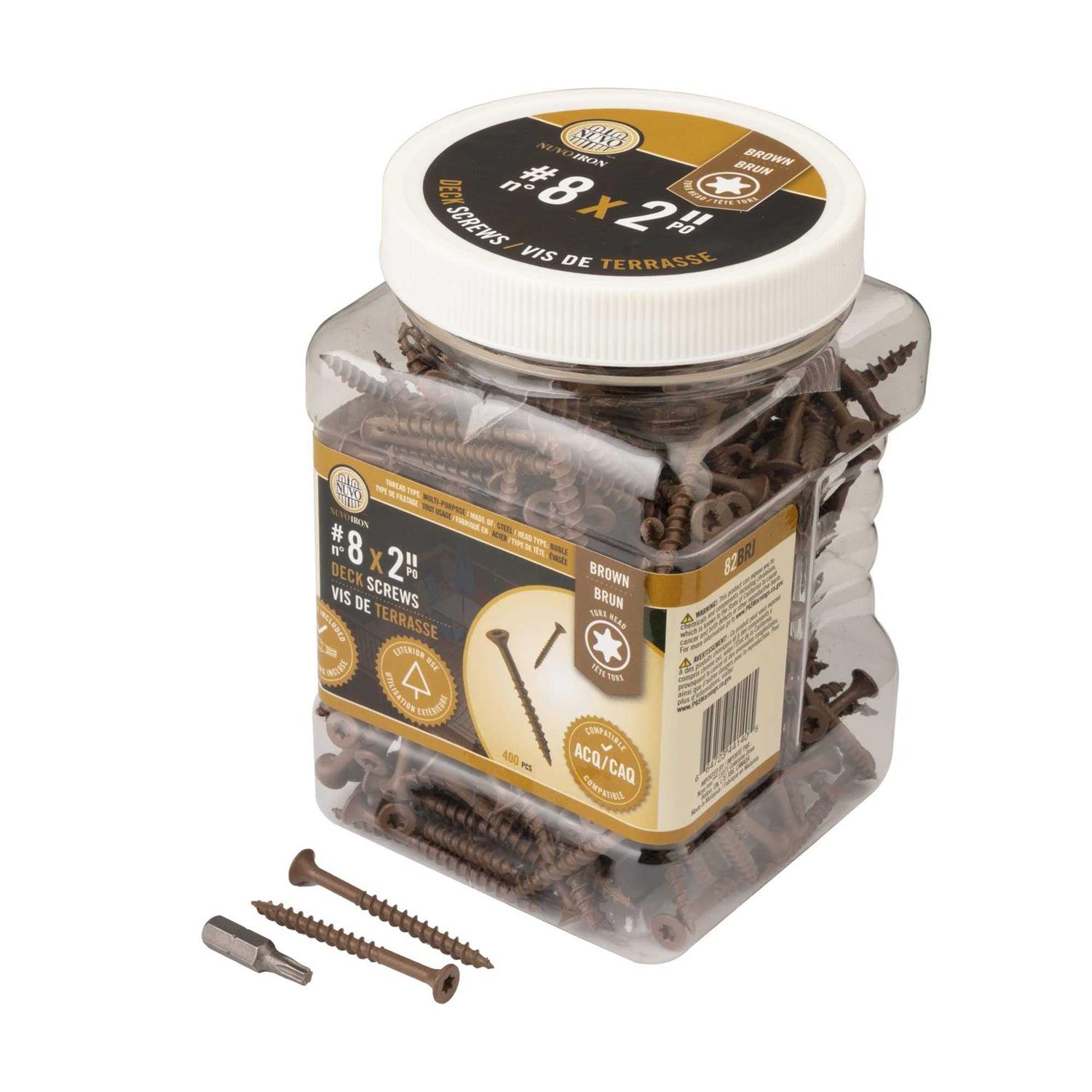 Nuvo Iron Deck Screws Jar #8 x 2 - Zenithce