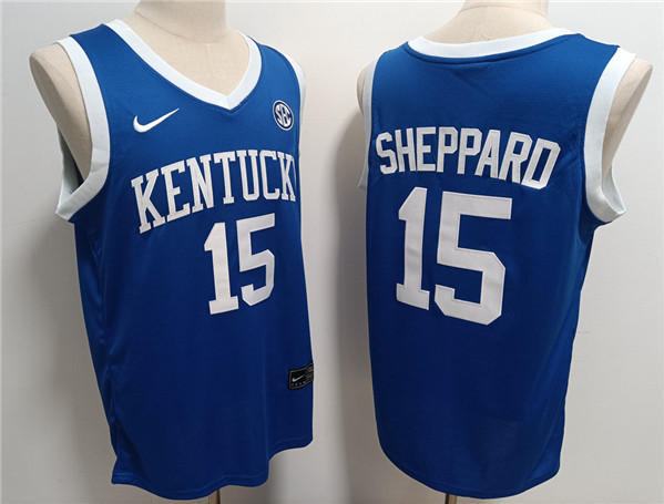 Kentucky Wildcats #15 Reed Sheppard Blue Stitched Jersey - Zenithce