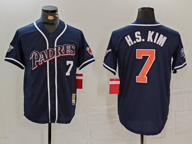 San Diego Padres #7 Ha-Seong Kim Navy Cool Base Stitched Jersey - Zenithce