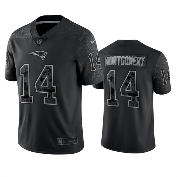 New England Patriots #14 Ty Montgomery Black Reflective Limited Stitched Football Jersey - Zenithce
