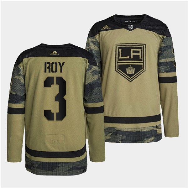 Los Angeles Kings #3 Matt Roy 2022 Camo Military Appreciation Night Stitched Jersey - Zenithce