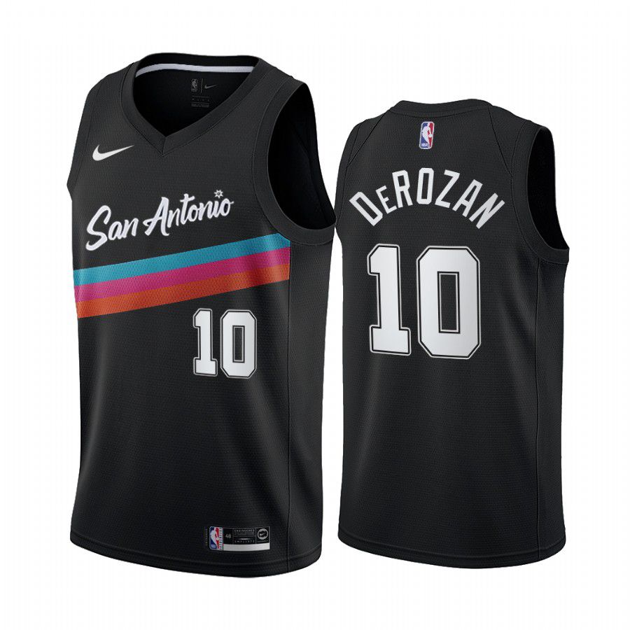 San Antonio Spurs #10 demar derozan black city edition fiesta colors 2020 jersey - Zenithce