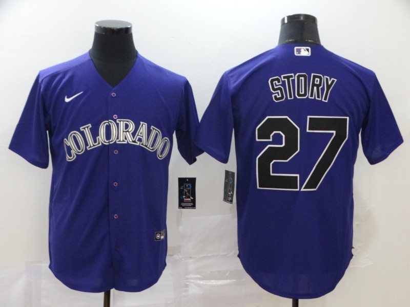 Colorado Rockies #27 Trevor Story Purple Cool Base Stitched Jersey - Zenithce