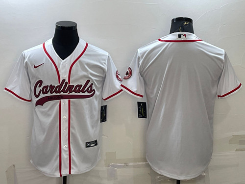 Arizona Cardinals Blank White With Patch Cool Base Stitched Baseball Jersey - Zenithce