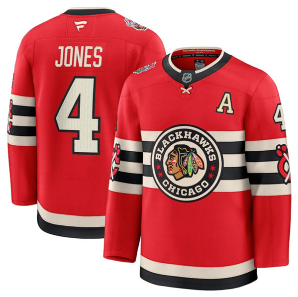 Chicago Blackhawks #4 Seth Jones Red 2024-25 Winter Classic Stitched Jersey - Zenithce