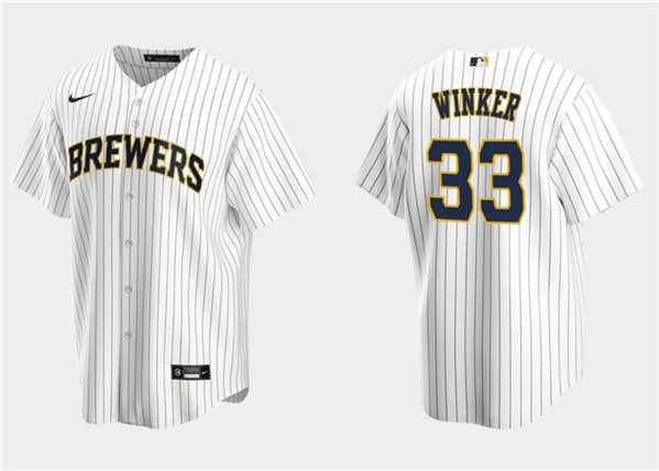 Milwaukee Brewers #33 Jesse Winker White Cool Base Stitched Jersey - Zenithce