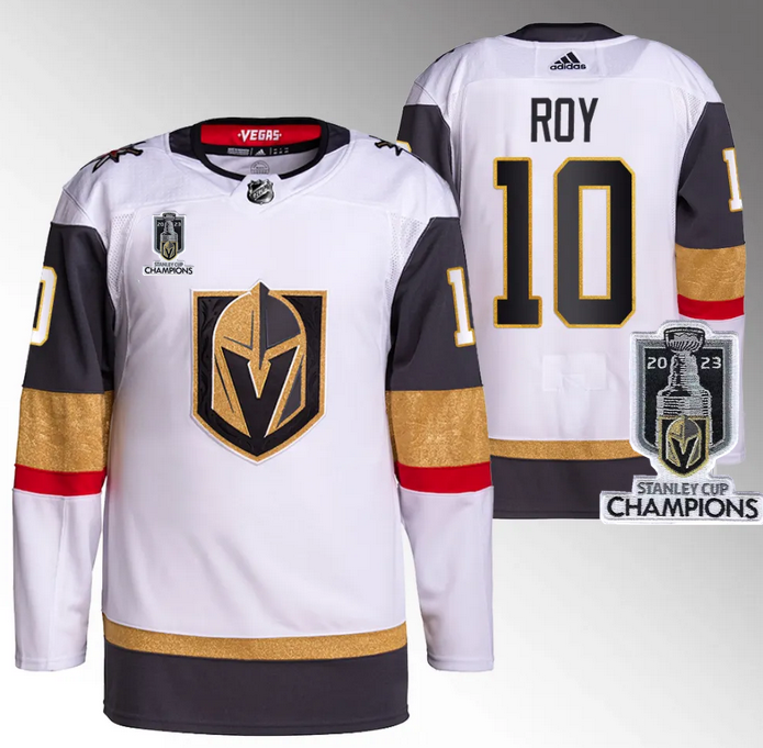 Vegas Golden Knights #10 Nicolas Roy White 2023 Stanley Cup Champions Stitched Jersey - Zenithce