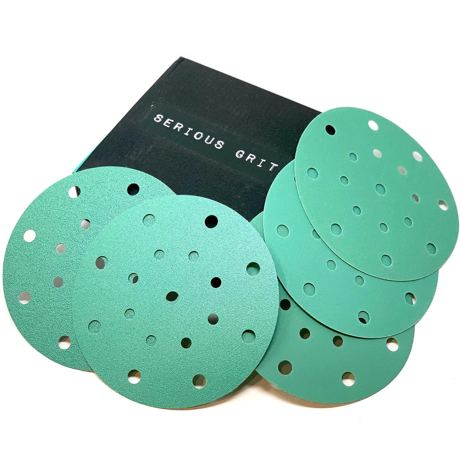 Serious Grit 6-Inch Grit Sanding Discs Heavy-Duty Hook Loop Velcro-Backed Film Discs - Zenithce