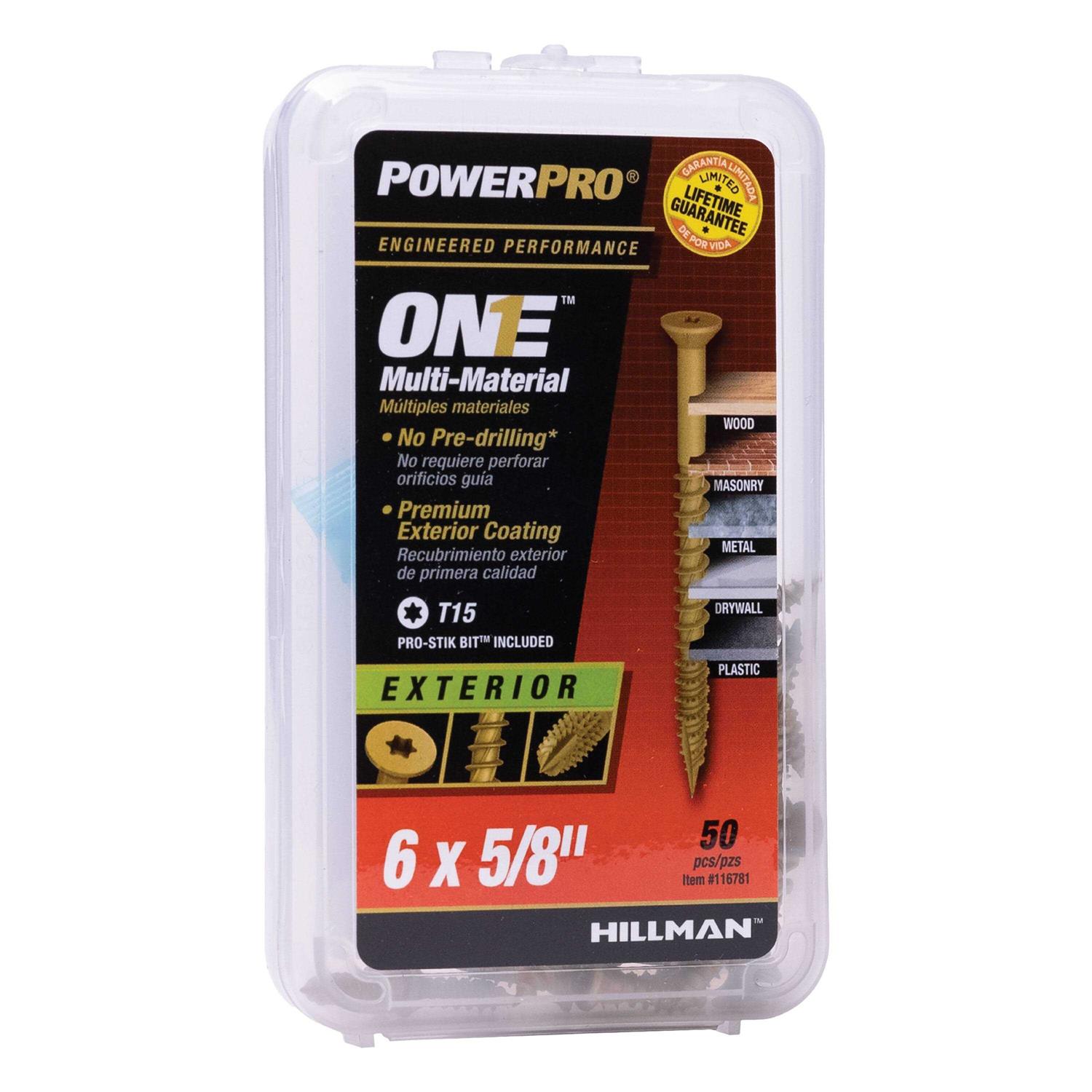 Hillman PowerPro One Multi-Material Exterior Screws - Zenithce