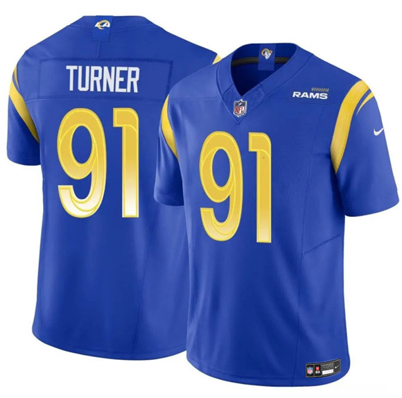Los Angeles Rams #91 Kobie Turner Blue 2025 F.U.S.E. Vapor Untouchable Stitched Jersey - Zenithce
