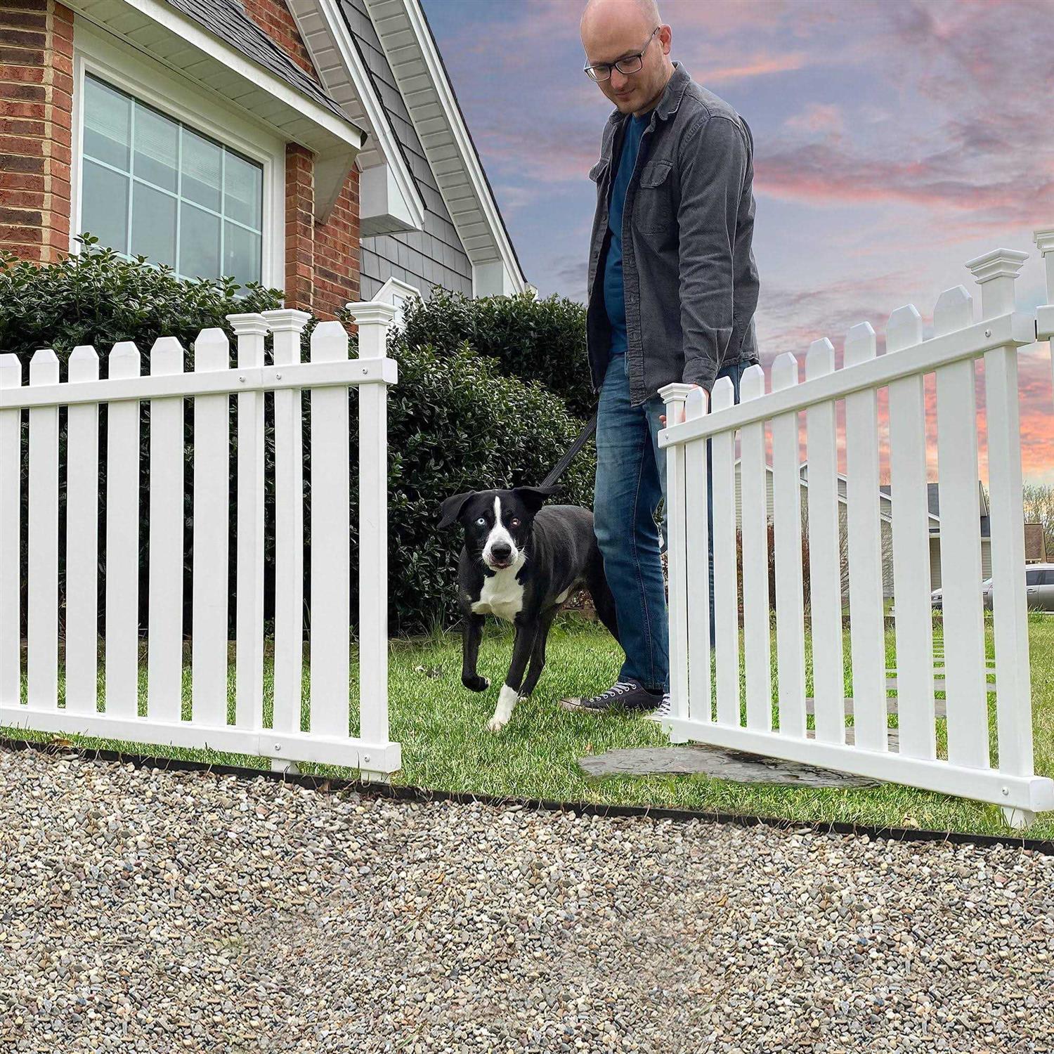 Zippity Outdoor Products Zp19066 2 H x 2 W No-Dig Charcoal WoodTek Vinyl Maui Garden Fence Kit - Zenithce