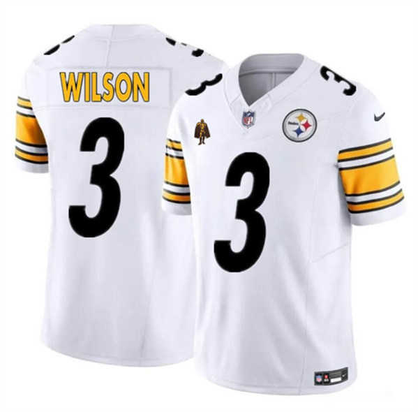 Pittsburgh Steelers #3 Russell Wilson White 2024 F.U.S.E. With Walter Payton Patch Vapor Limited Stitched Jersey - Zenithce